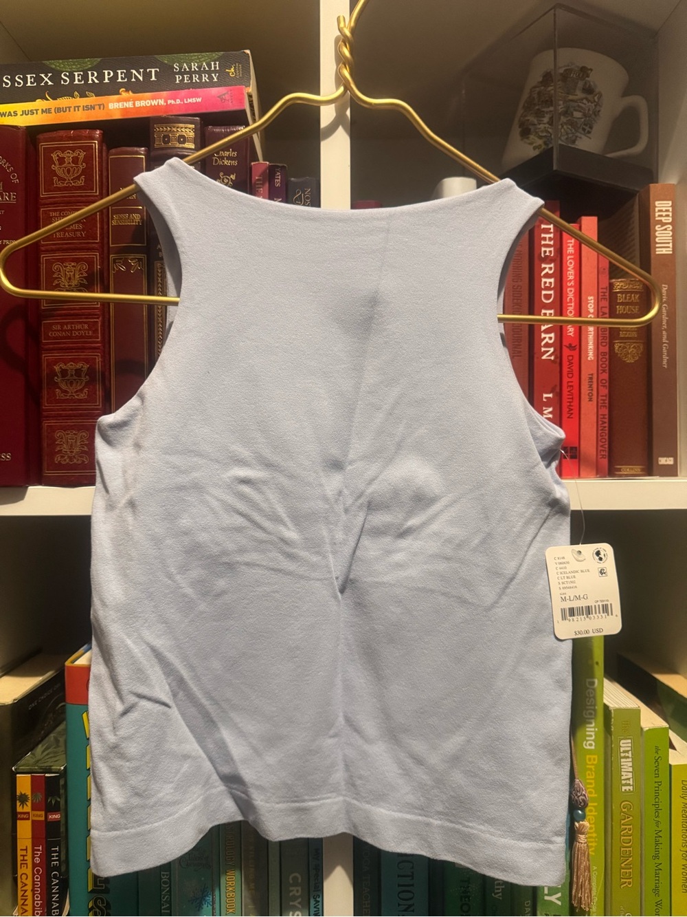 Free People Pale Blue Ribbed Sleeveless Tank